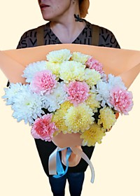 Букет из Хризантемы и Диантусов